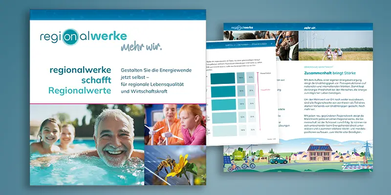 regionalwerke GmbH als Case: Flyer Broschüre, CI